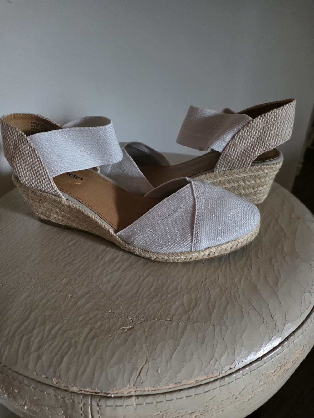 Women’s Cream Espadrille Wedge Sandals- Comfortview - Comfortable Summer Style